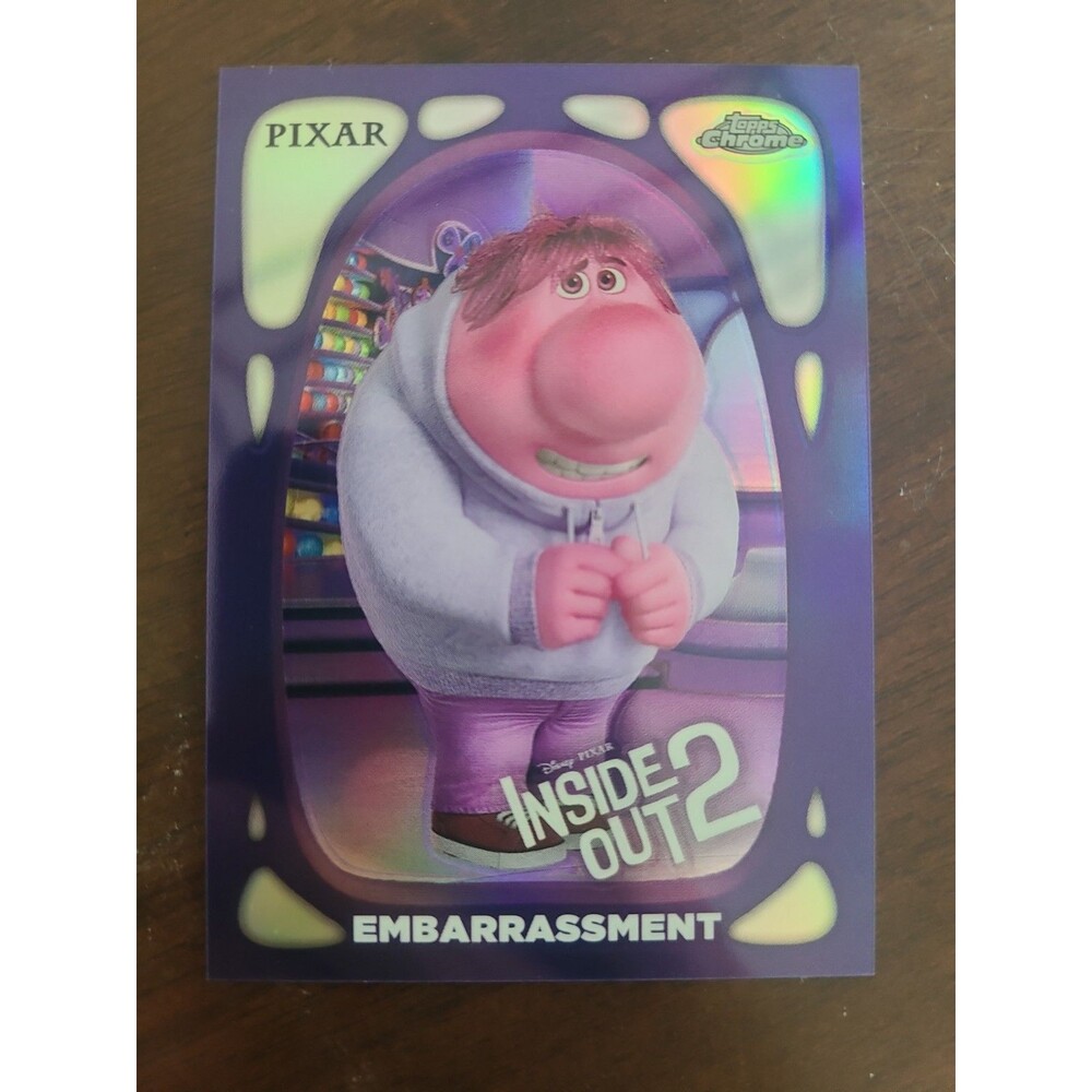 2024 Topps Chrome Disney Pixar Inside Out 2 Embarrassment Chrome Refractor HQ-7